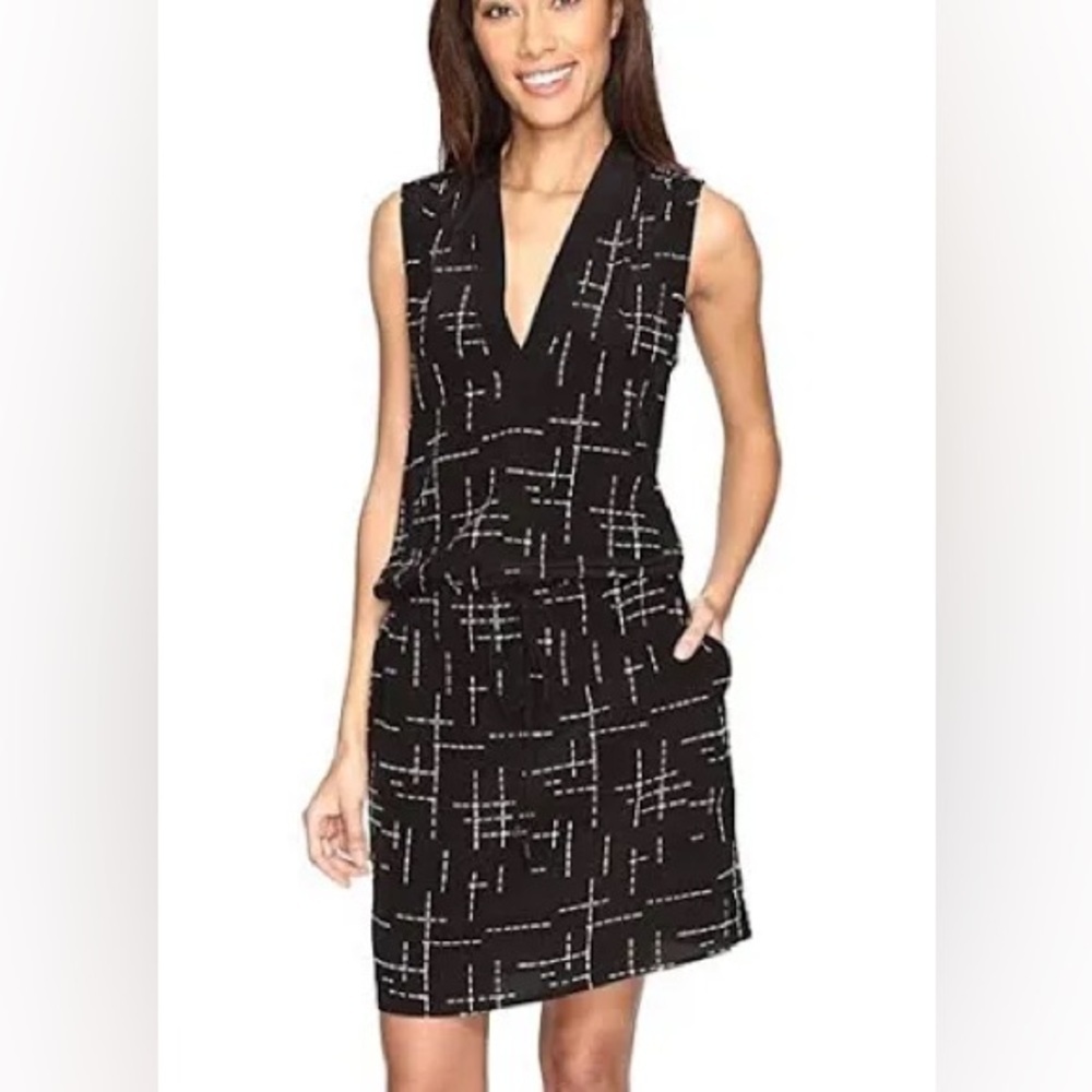 Pendleton | Women’s black sleeveless Day and Night 100% silk dress, tie waist XS